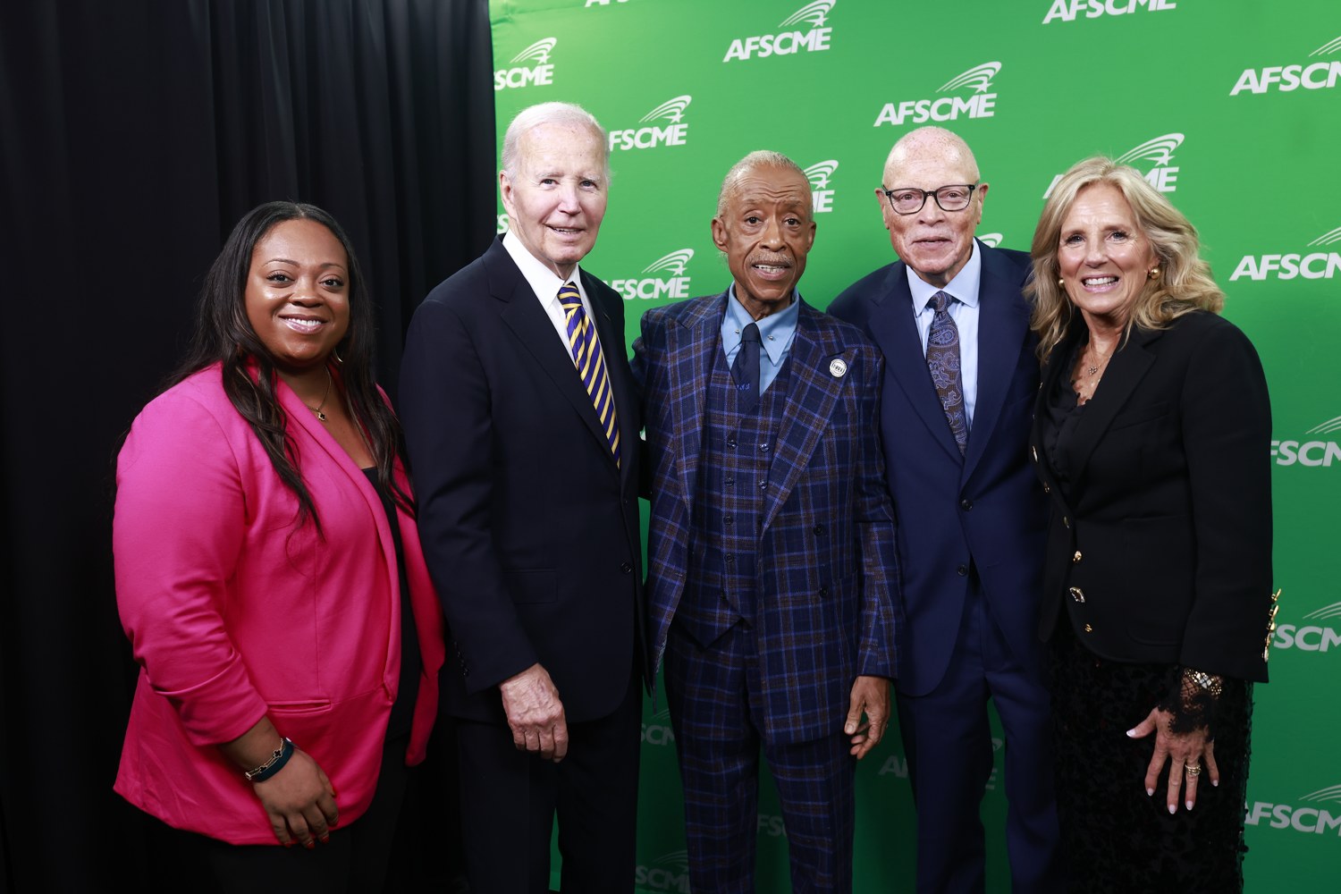 Rev. Al Sharpton with the Bidens and Lee Saunders at the AFSCME retirement celebration