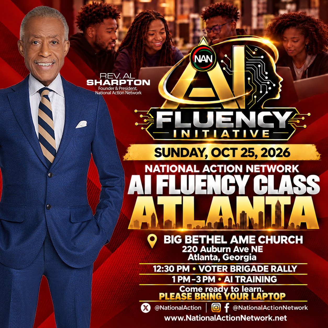 National Action Network AI Fluency Class Atlanta, Sunday October 25, 2026, Big Bethel AME Church