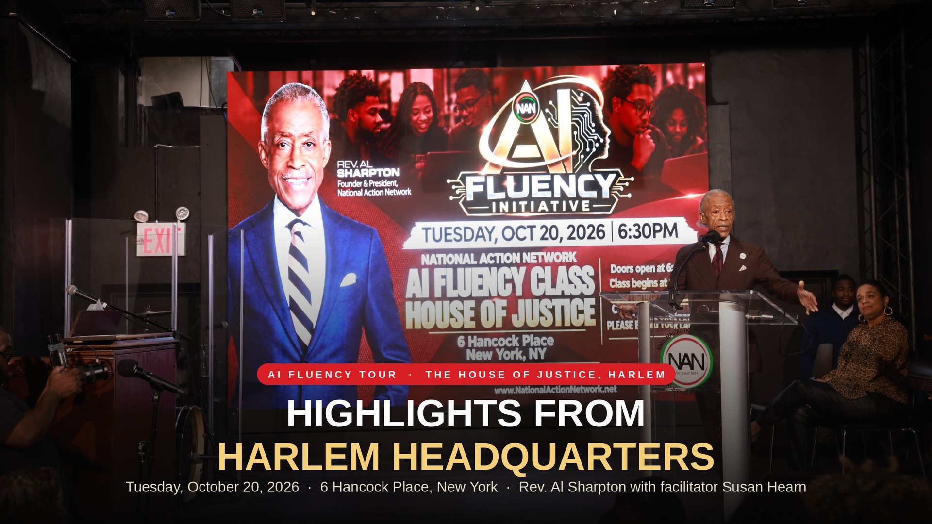 Highlights from Harlem Headquarters: Rev. Al Sharpton speaks at the National Action Network AI Fluency Class at the House of Justice, Tuesday October 20, 2026