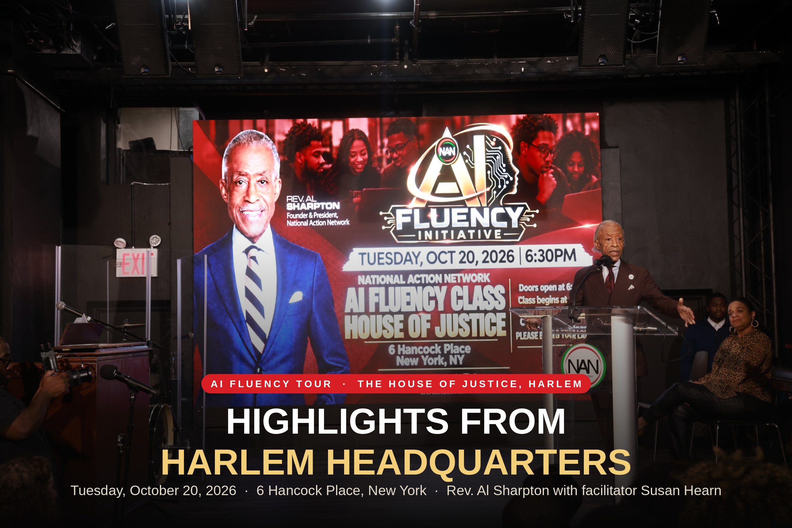 Highlights from Harlem Headquarters: Rev. Al Sharpton at the National Action Network AI Fluency Class at the House of Justice, October 20, 2026