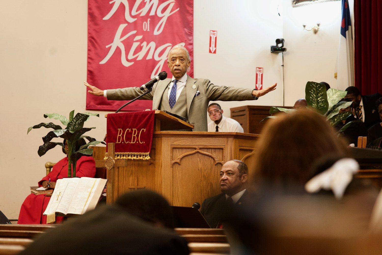 Rev. Al Sharpton preaching at Brownsville Community Baptist Church