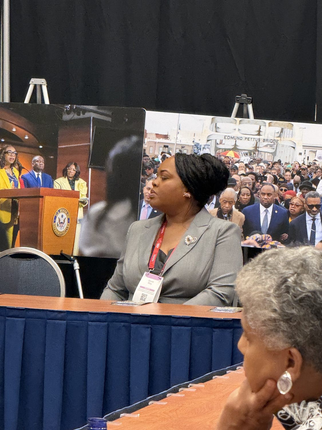 Ebonie C. Riley at the broadband and digital equity panel table, CBCF 55th Annual Legislative Conference