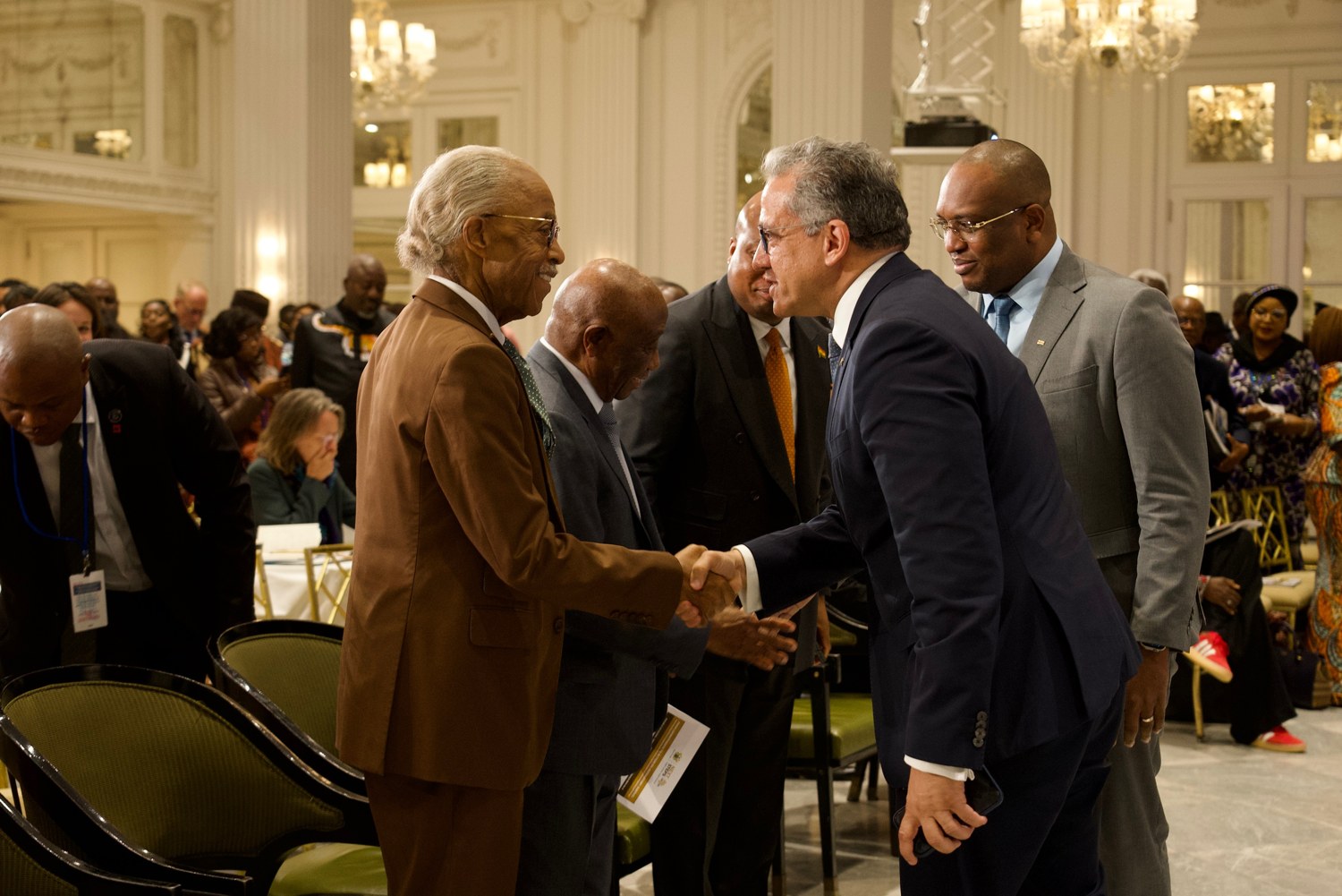Rev. Al Sharpton greets H.E. Khaled El-Enany, Director-General of UNESCO