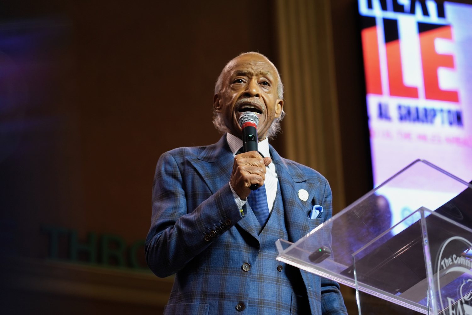 Rev. Al Sharpton speaks at The Next Mile rally in Houston, September 13, 2026