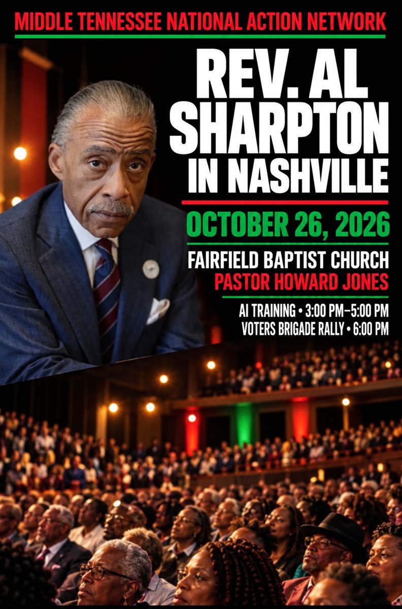 Rev. Al Sharpton in Nashville, October 26, 2026, Fairfield Baptist Church