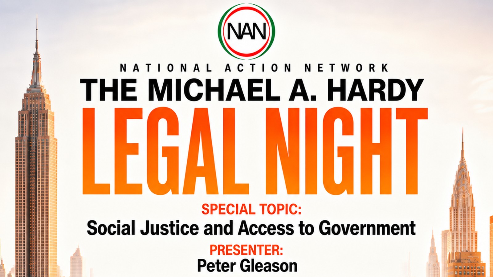The Michael A. Hardy Legal Night — Thursday, September 24, 6:45 PM