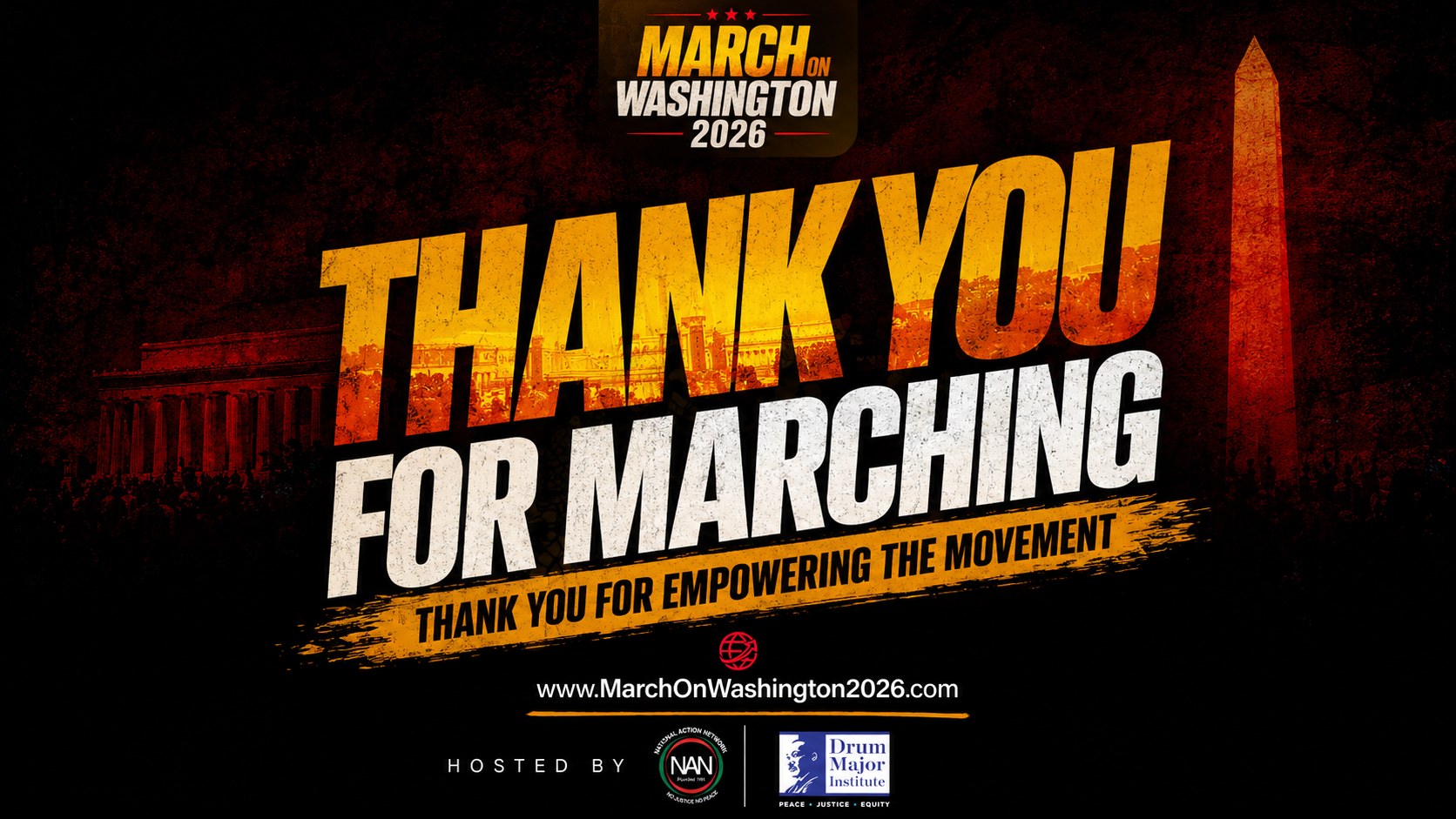 Thank You for Marching — March on Washington 2026: Defend the Vote, hosted by National Action Network and the Drum Major Institute