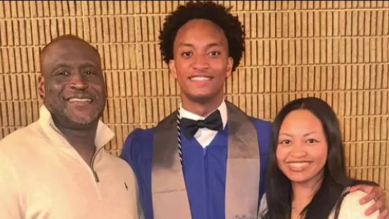 Nolan Xavier Wells with his parents, Elmore Wells and Christine Wells Wonsley