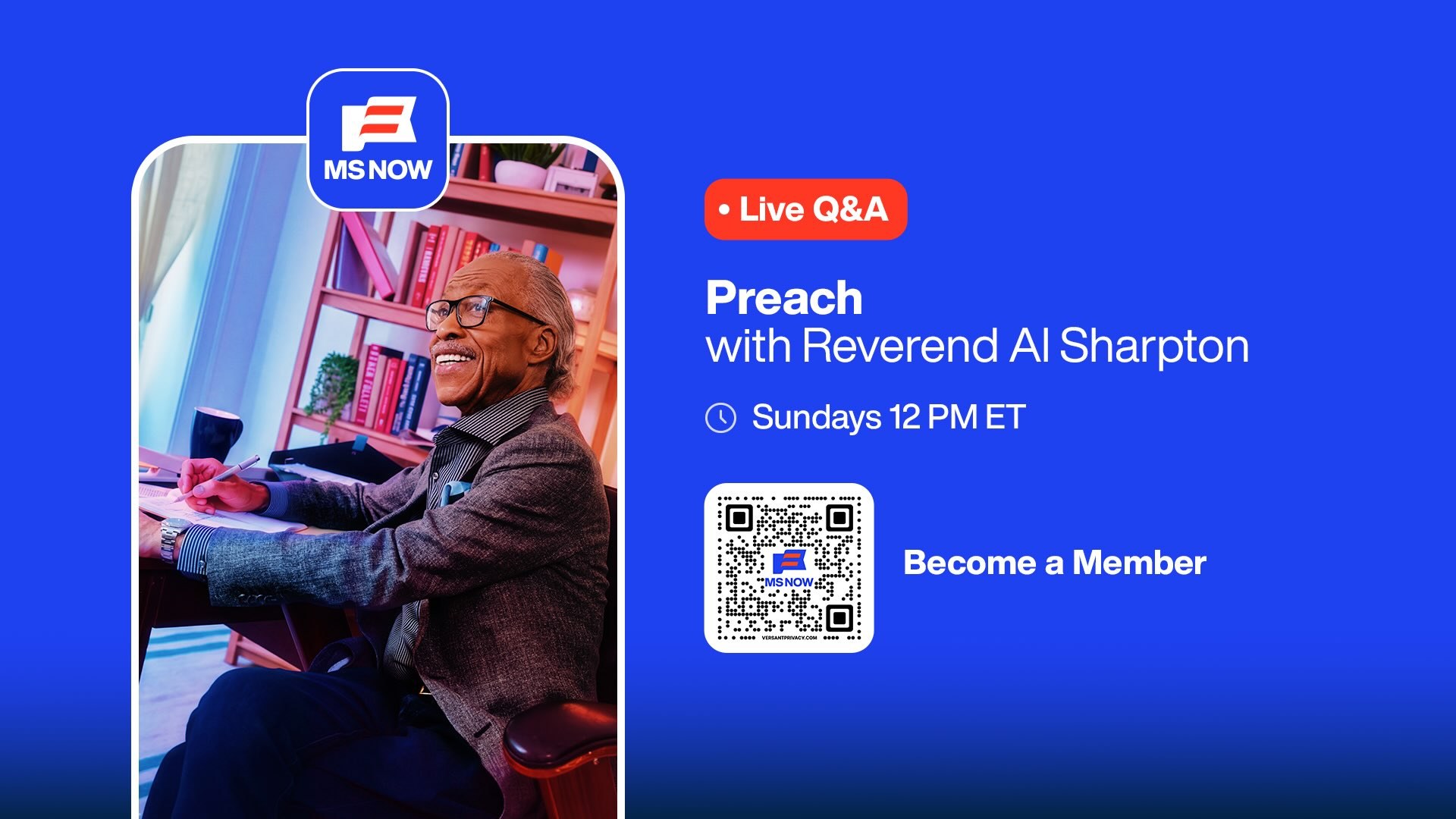 Preach with Reverend Al Sharpton — Live Q&A on MS NOW, Sundays 12 PM ET