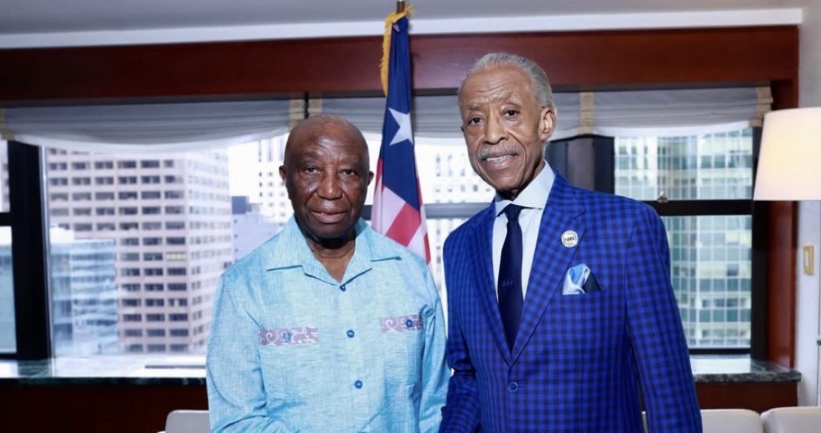 President Joseph Boakai of Liberia with Rev. Al Sharpton