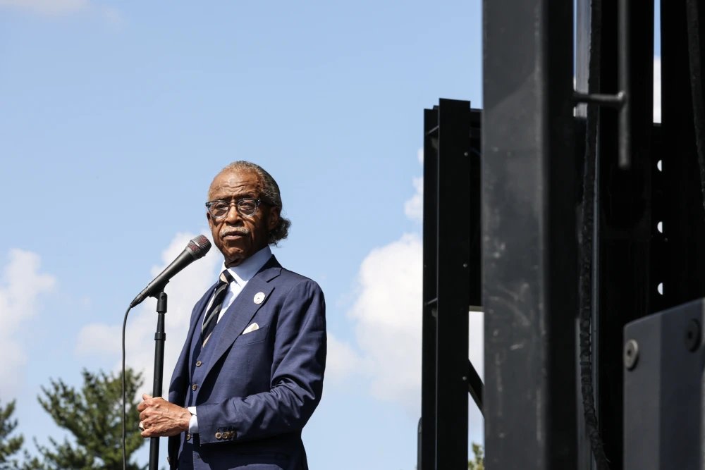 Rev. Al Sharpton speaks at a March on Washington event