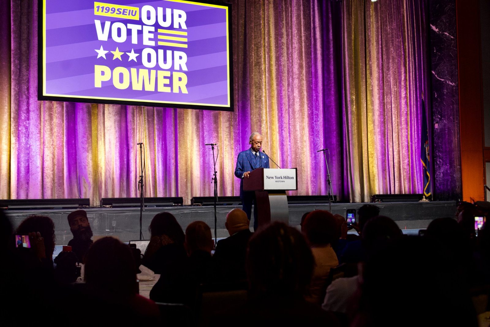 Rev. Al Sharpton with 1199SEIU and the Healthcare Education Project, Our Vote Our Power, at the New York Hilton Midtown