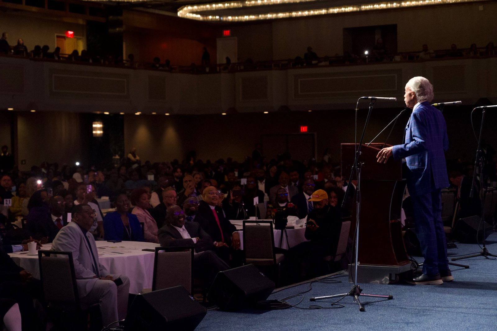 A packed ballroom of 1199SEIU members at the Our Vote, Our Power event
