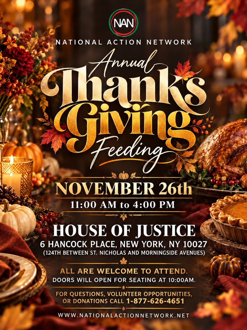 National Action Network Annual Thanksgiving Feeding, November 26, House of Justice, Harlem