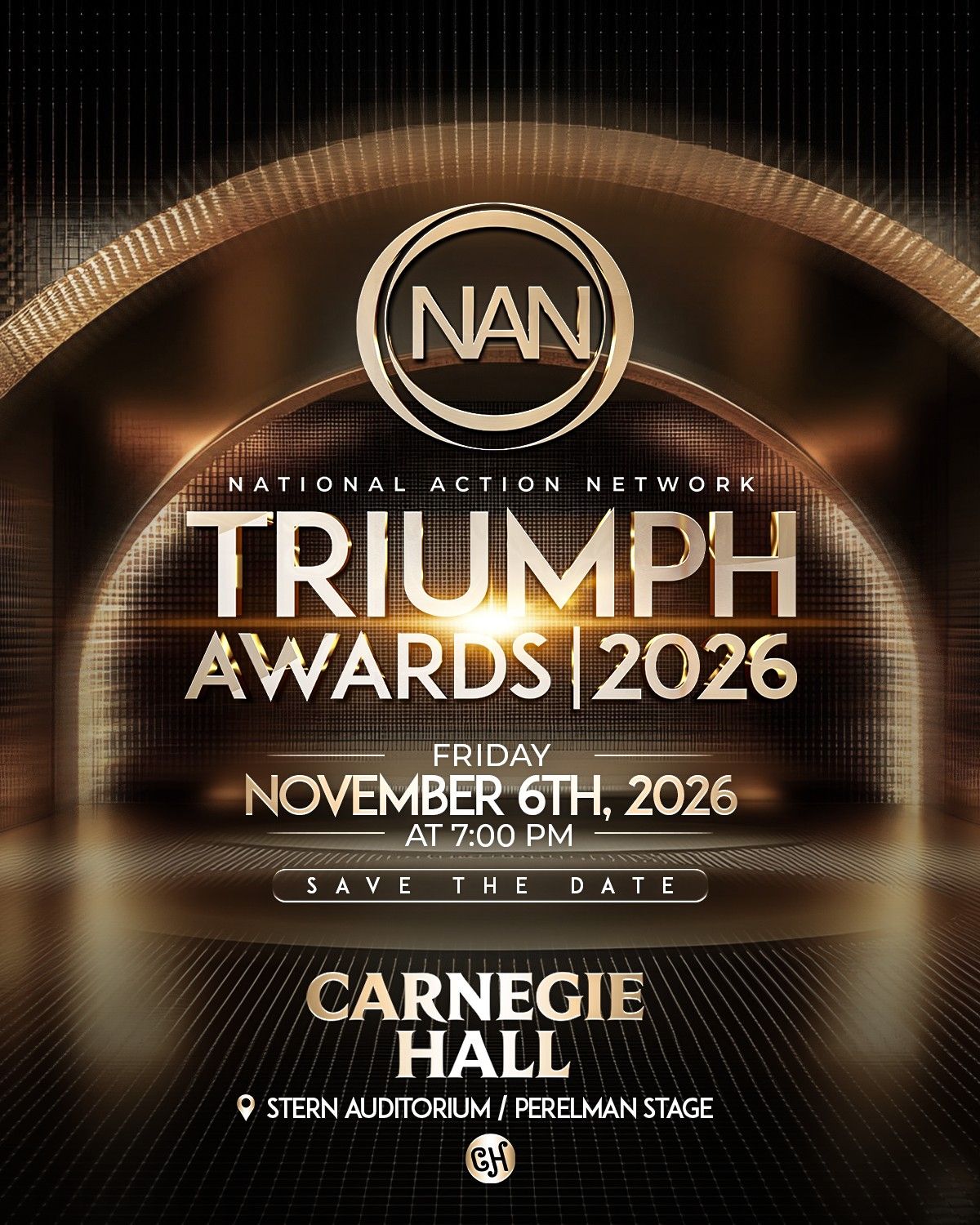 National Action Network Triumph Awards 2026 at Carnegie Hall, November 6