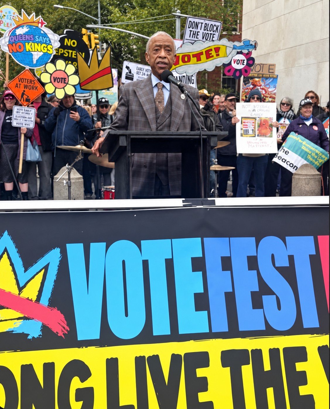 Rev. Al Sharpton at VoteFest for the No Kings: Vote Early day of action, Long Live the Vote